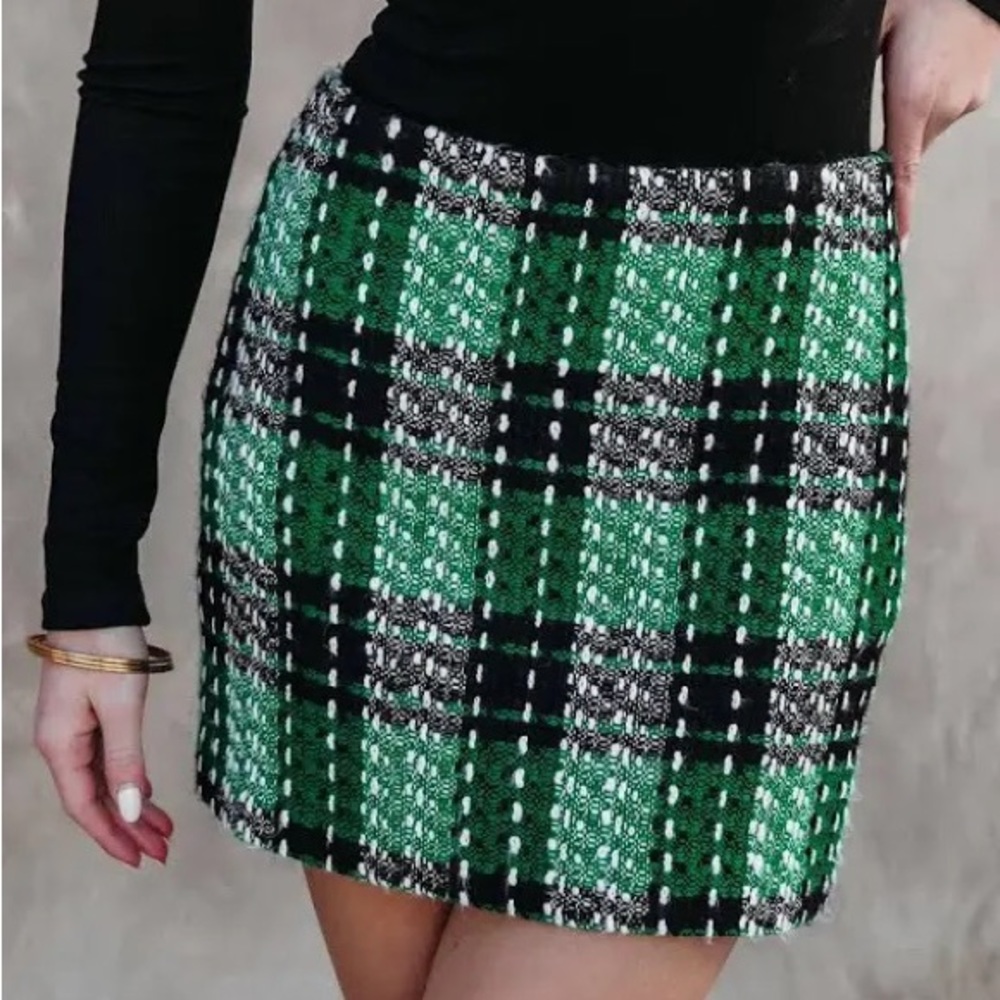 Vici NWT Britney Plaid Woven Mini Skirt